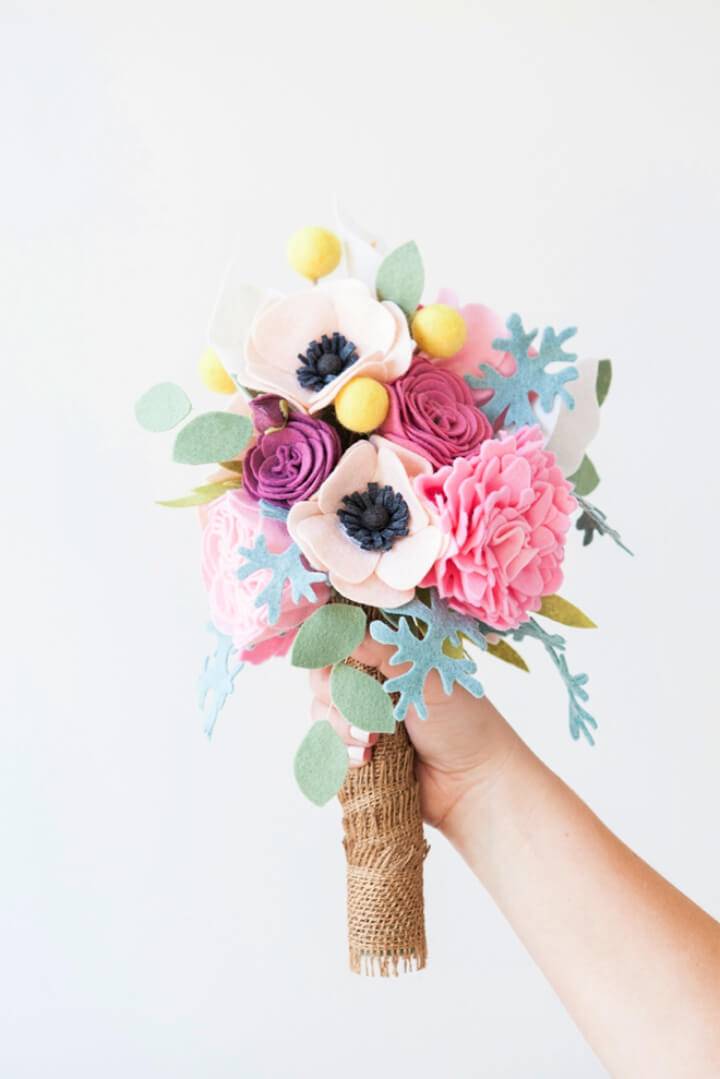 How to Make Felt Flower Wedding Bouquet