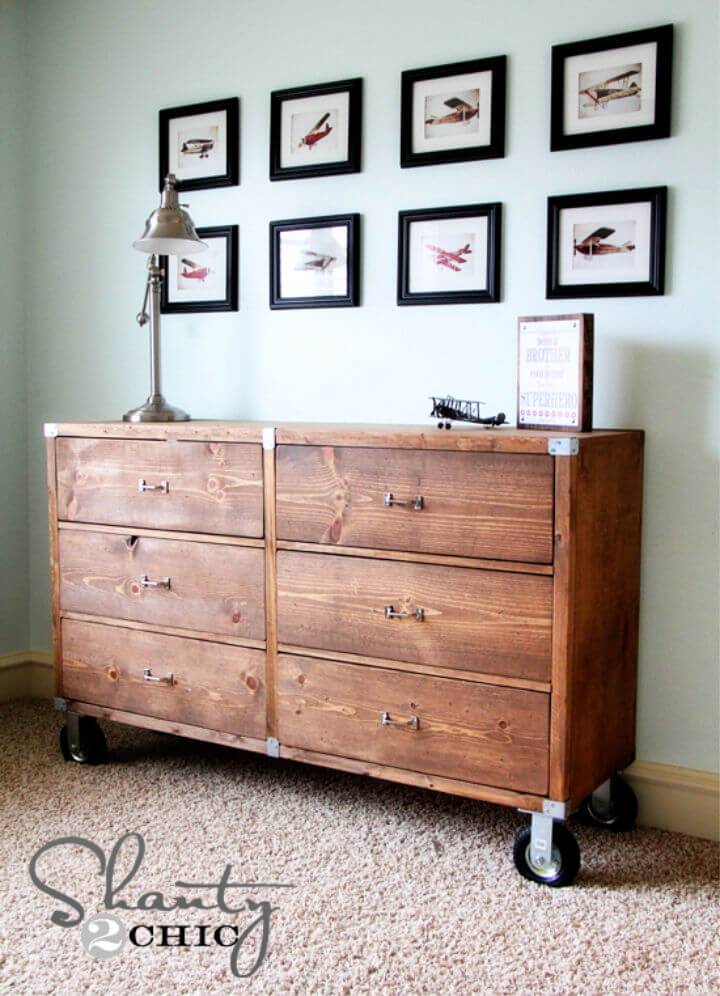 How to Make Rolling Rustic Wood Dresser