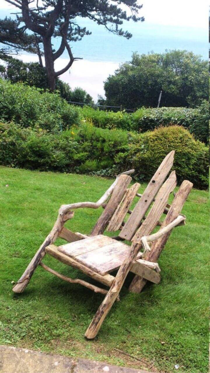 DIY Driftwood Adirondack Chair