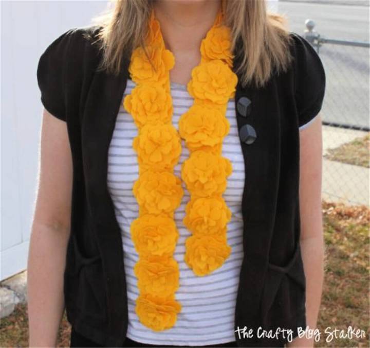 How to Make a Yellow Felt Flower Scarf