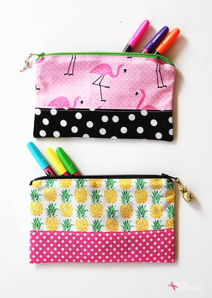 DIY Watercolor Floral Pencil Pouch