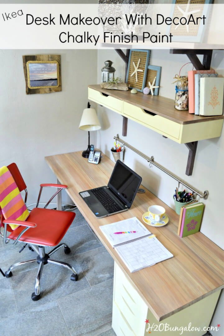 Ikea Desk Makeover with Decoart Chalky Paint