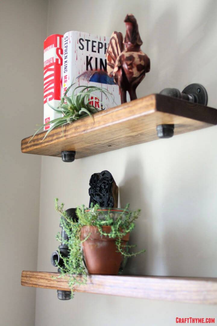 Industrial Pipe and Wood Bookshelves