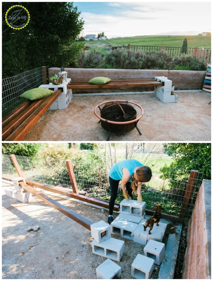 Inexpensive DIY Cinder Block Bench