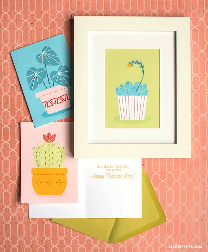 Inexpnevie DIY Mother’s Day Sewing Cards