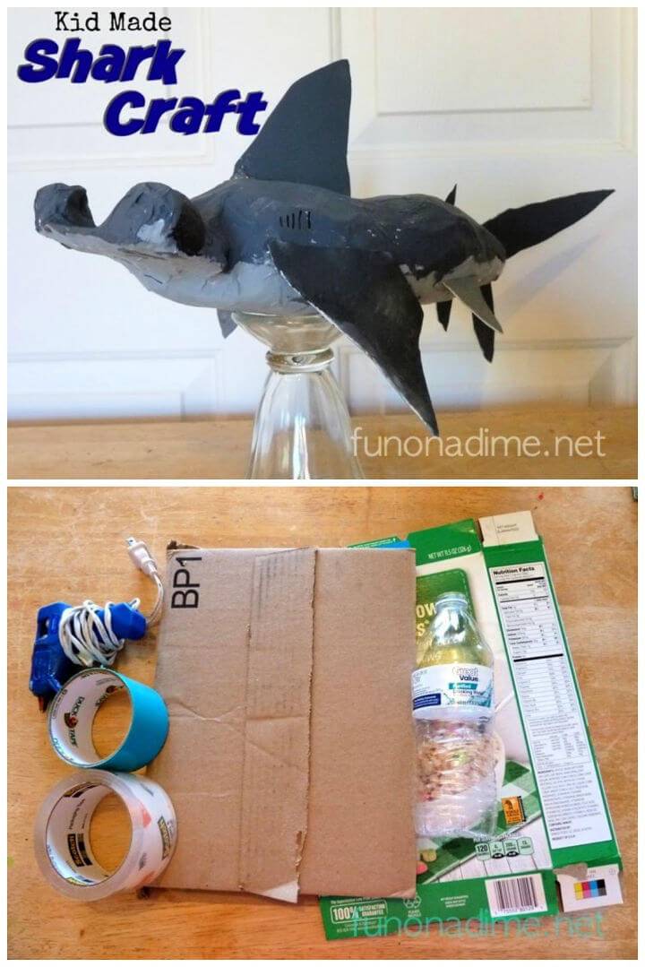 Kid Made Shark Craft Recycle Art
