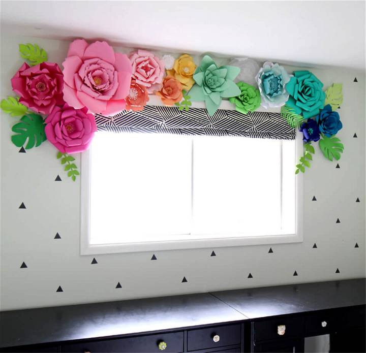 Make 3D Paper Flowers for Window Decor
