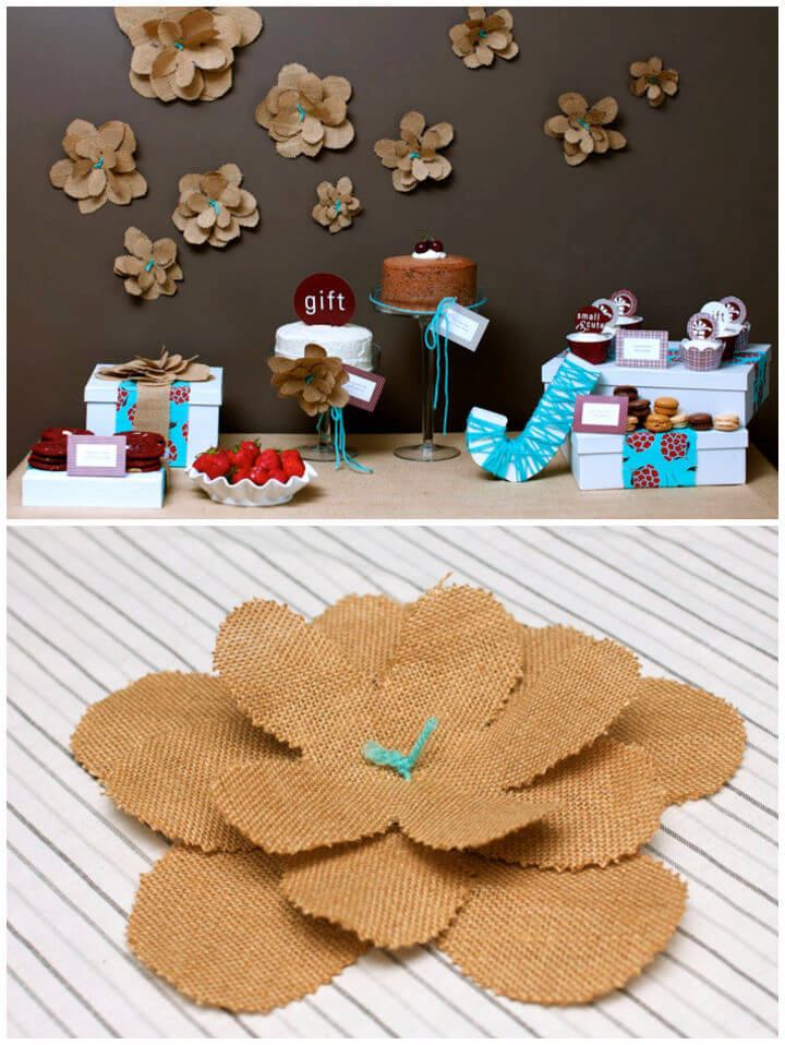 Make Burlap Flower for Wall Decor