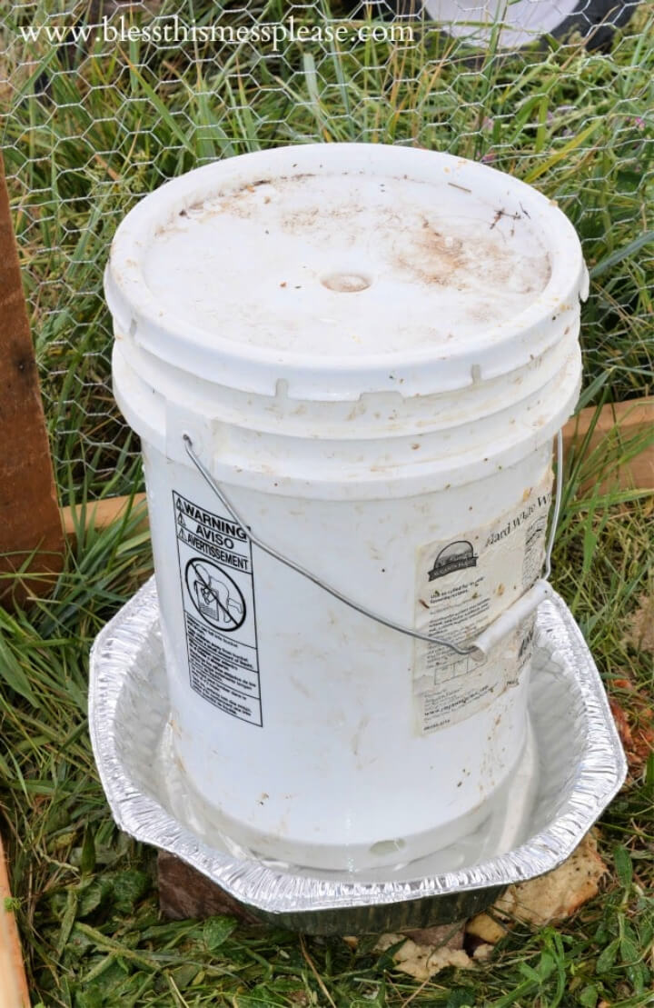 bucket and pvc chicken feeder