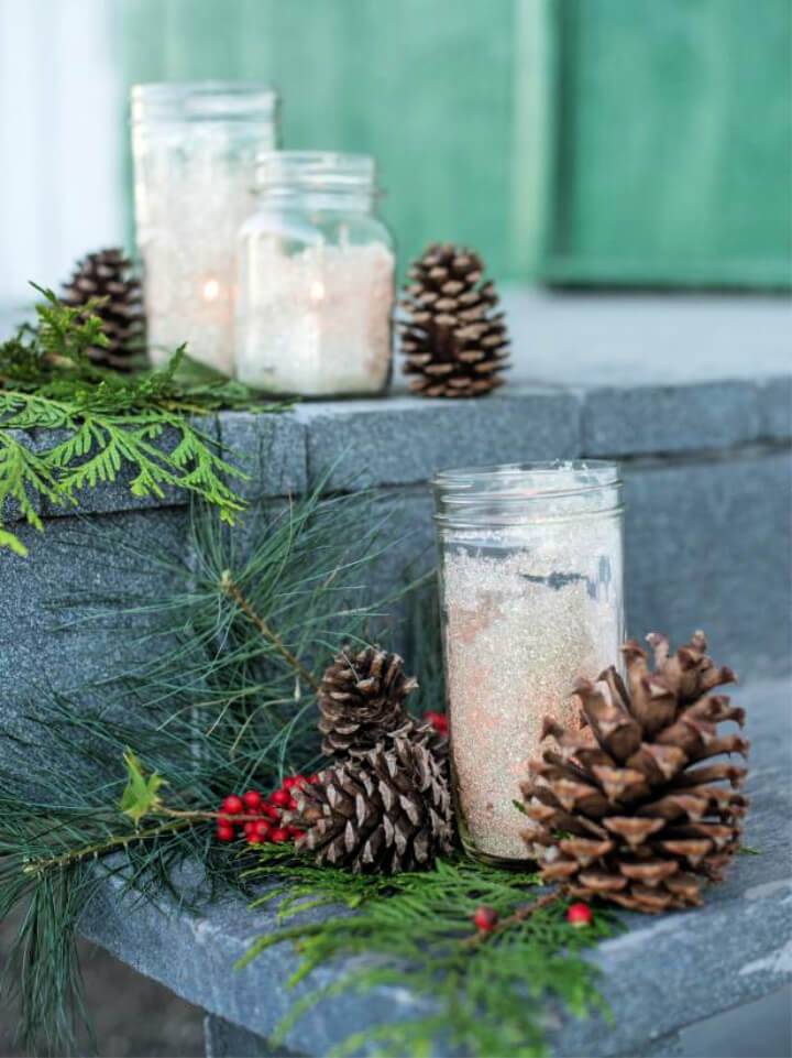 Make Glittered Mason Jar Lanterns