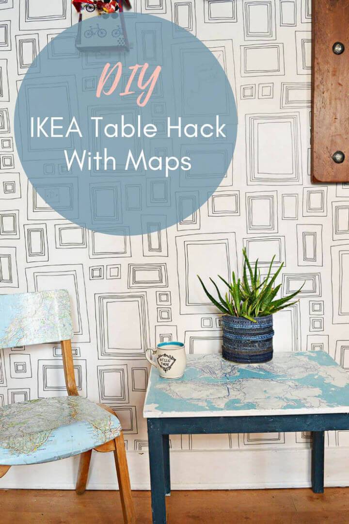 Make Ikea Kids Table Hack with Map