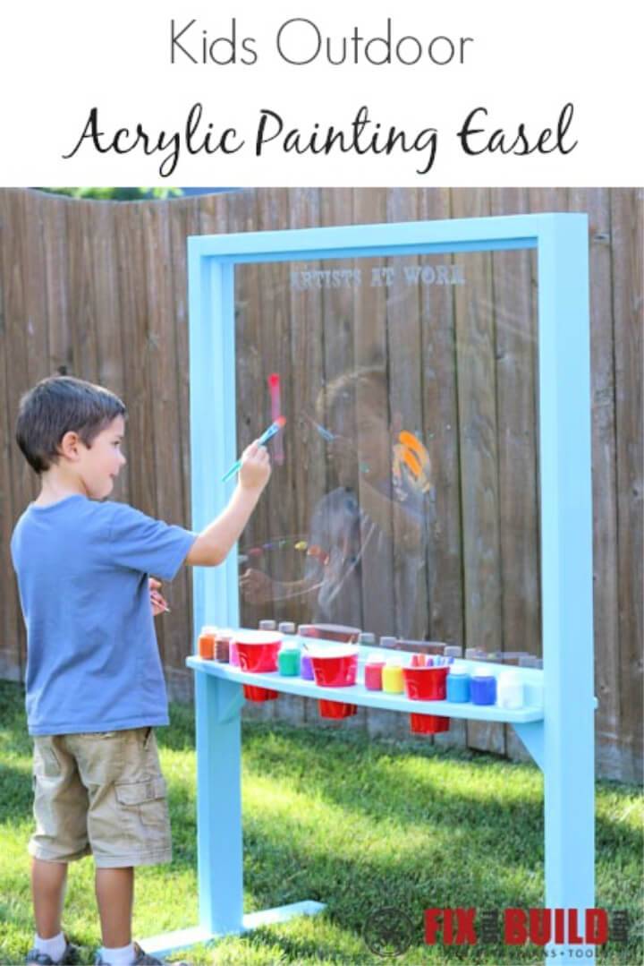 Make Kids Outdoor Acrylic Painting Easel