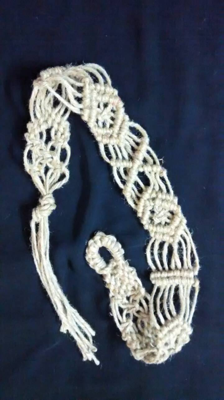 Simple Handmade Macrame Hemp Belt