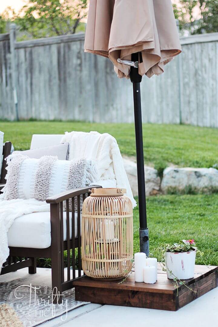 Make Patio Umbrella Stand Hide the Ugly