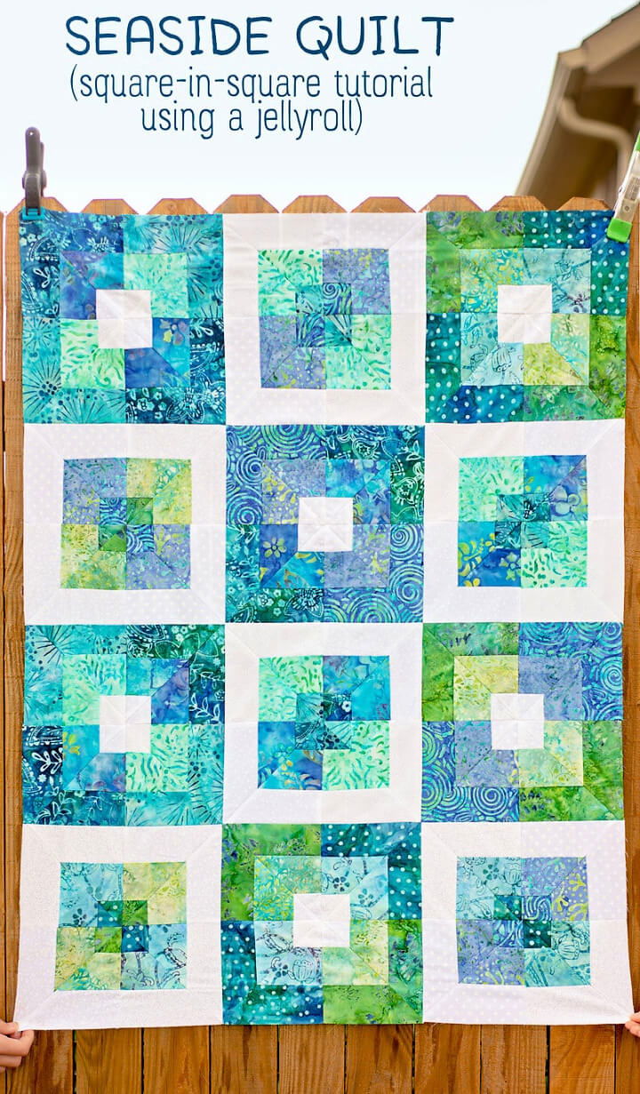 DIY Seaside Squares Lap Quilt