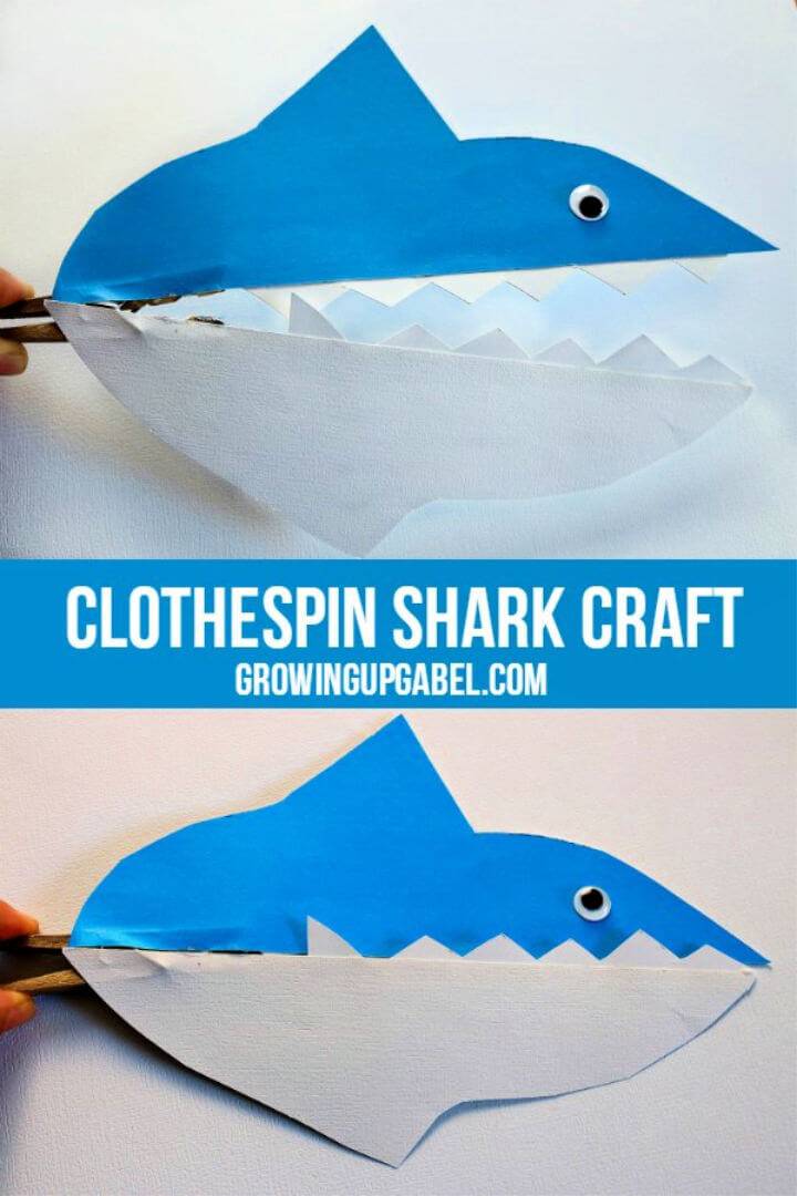Make Shark Clothespin Craft for Kids