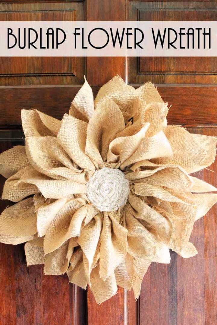 Make a Burlap Flower Wreath for Porch