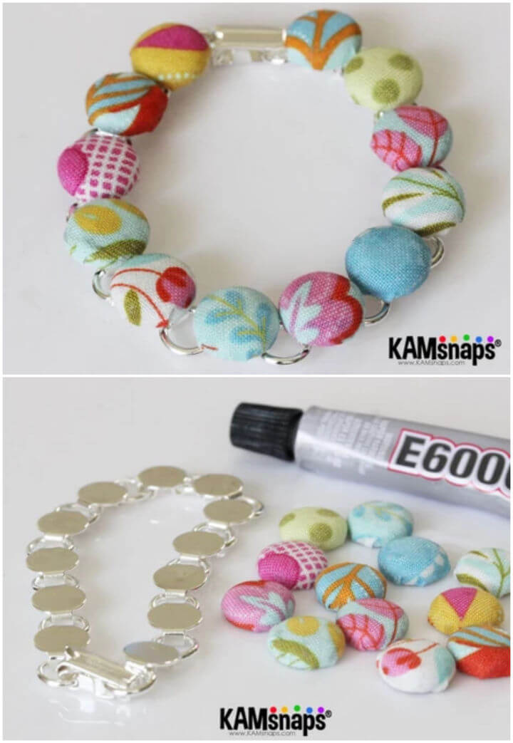 Make a Fabric Cover Button Bracelet