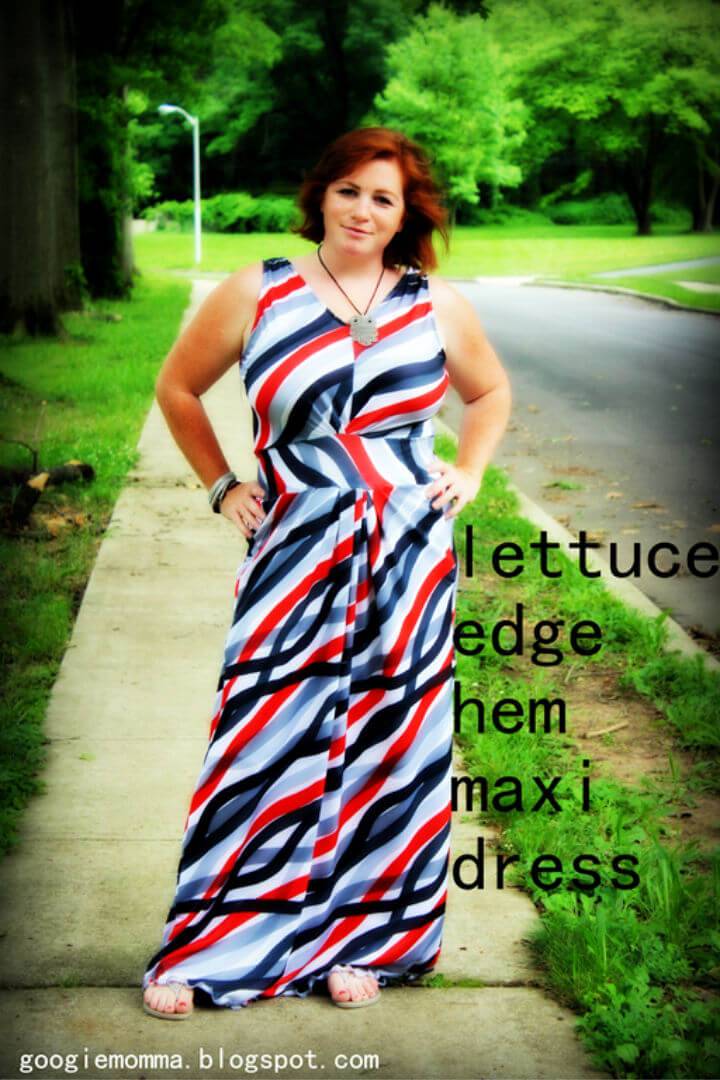 Maxi Dress With Lettuce Edge Hem