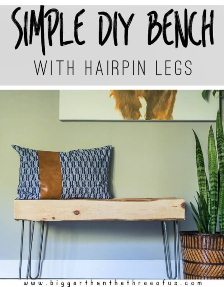 Modern DIY Wood Bench With Hairpin Legs 1