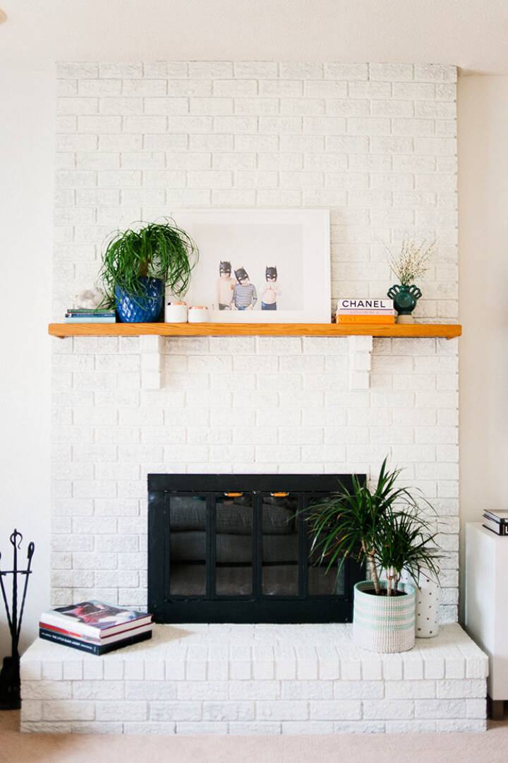 Modern White Brick Fireplace