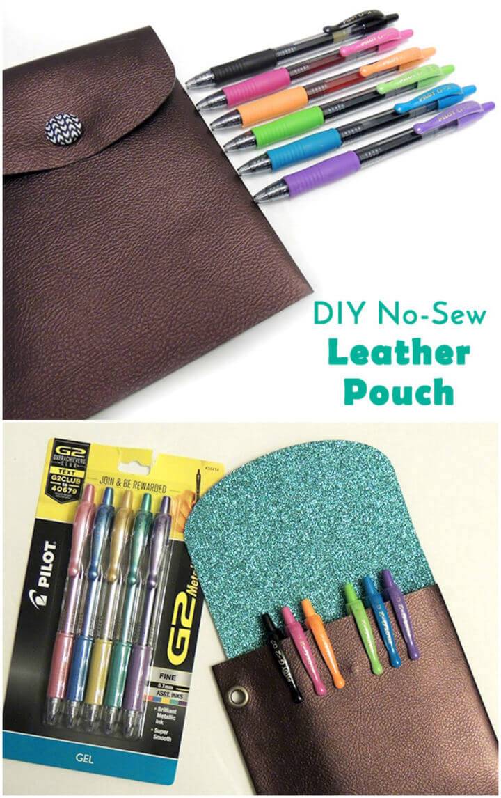 No Sew Leather Pencil Pouch