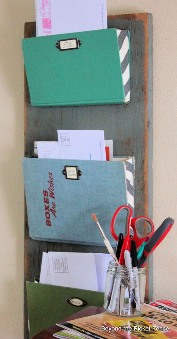 Homemade Old Books Mail Organizer