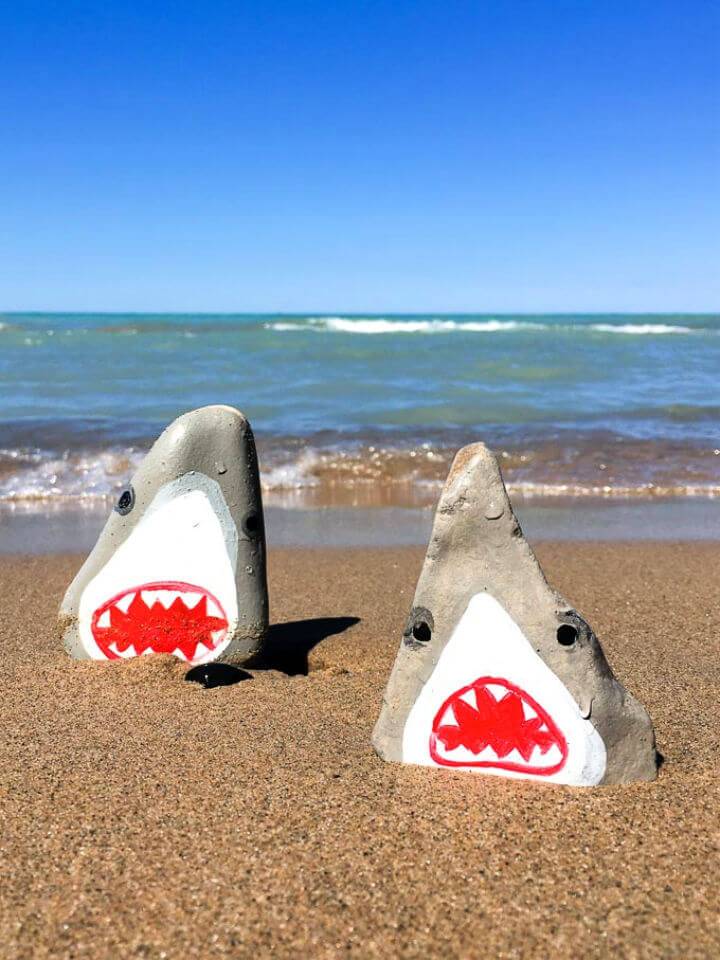 Painted Rocks Stone cold Shark