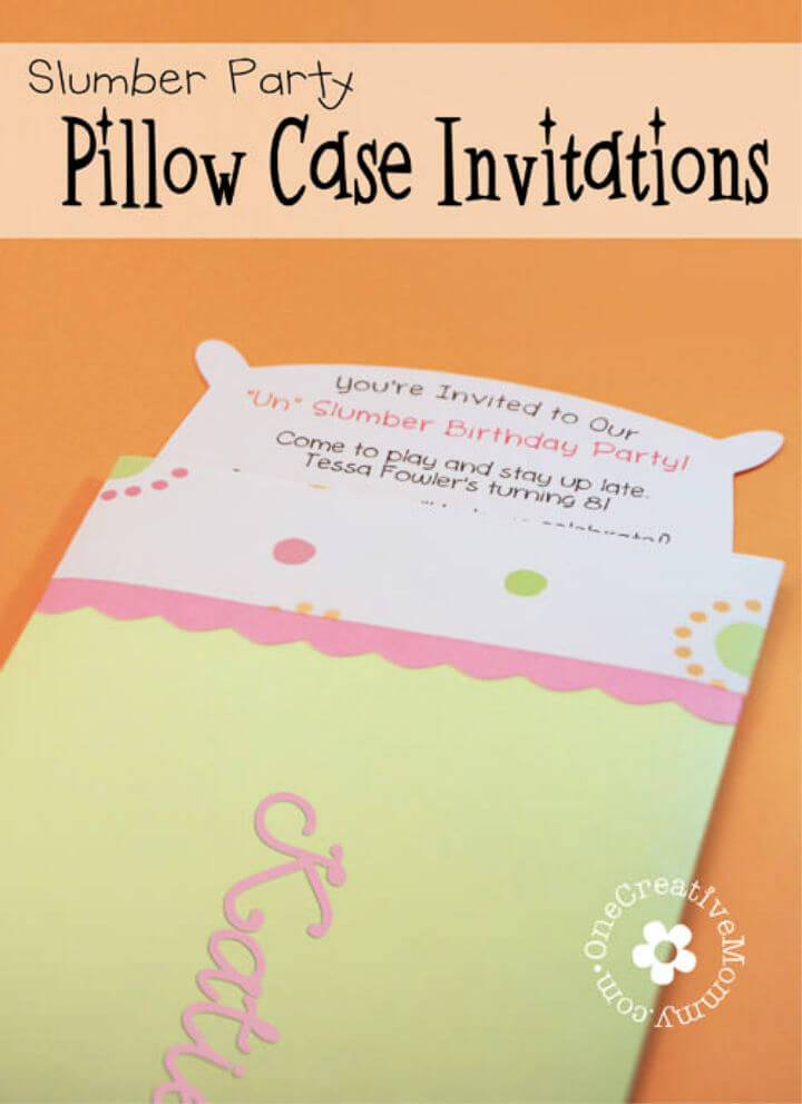 Pillow Case Un Slumber Party Invitations