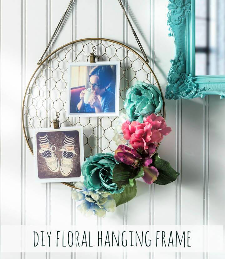 Pretty DIY Floral Hanging Frame
