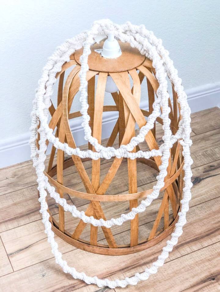 Pretty DIY Macrame Cord Basket Light