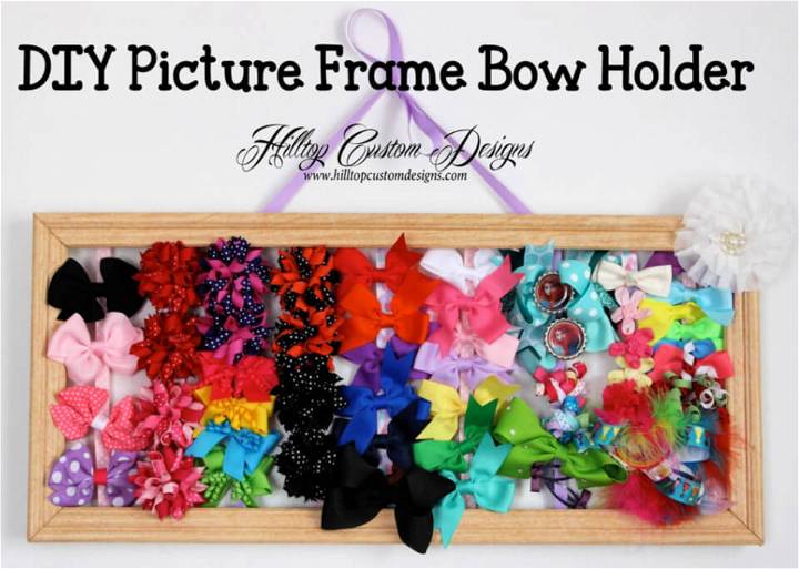 Pretty DIY Picture Frame Bow Holder