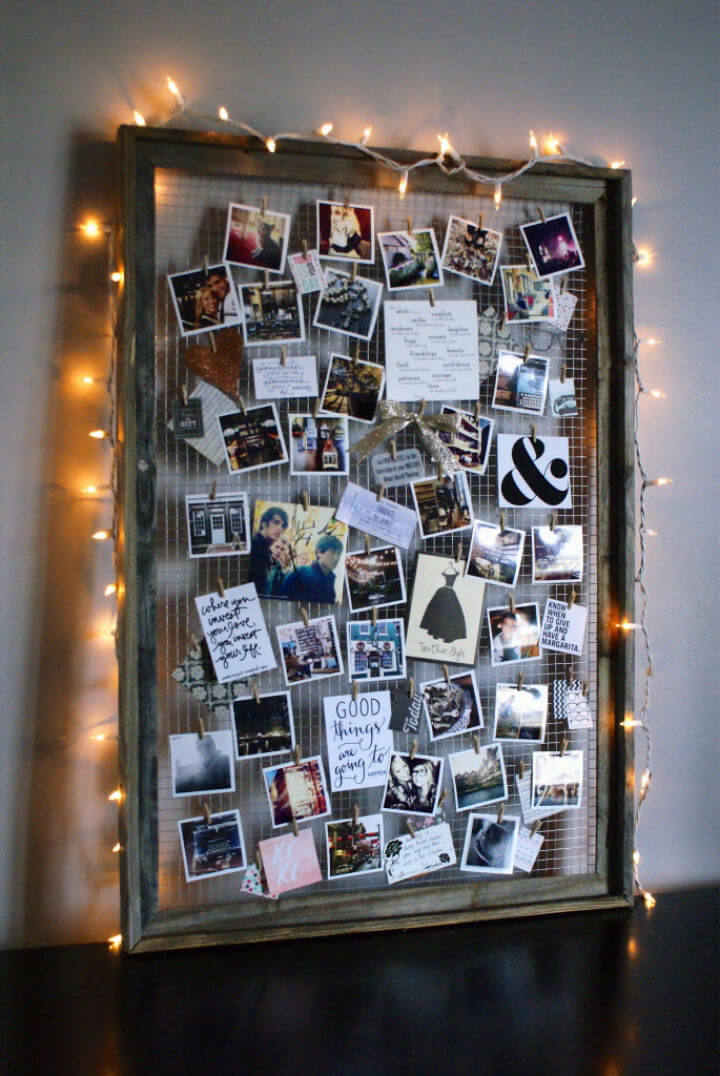 DIY String Light Photo Frame