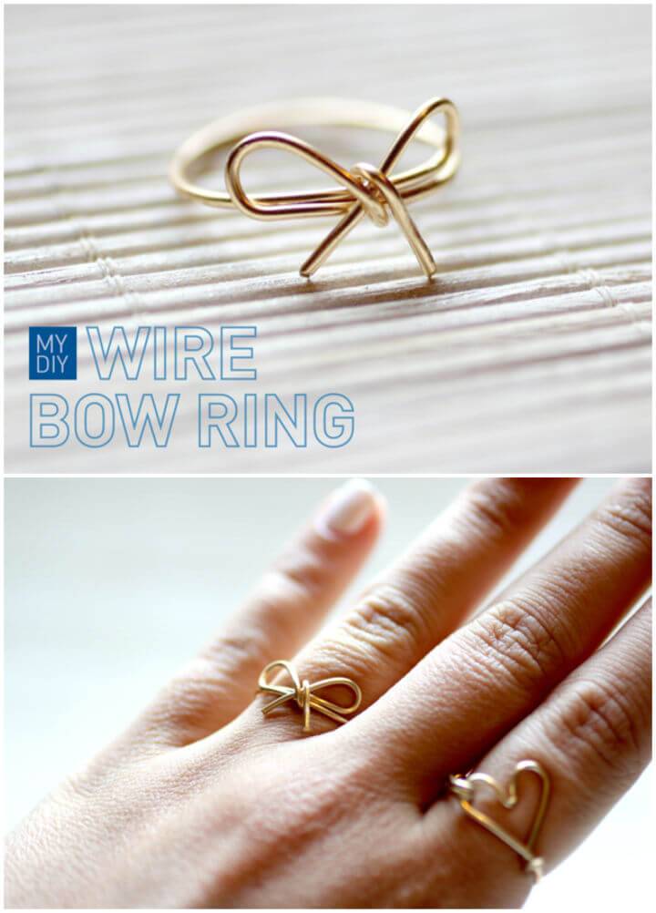 Pretty DIY Wire Bow Ring