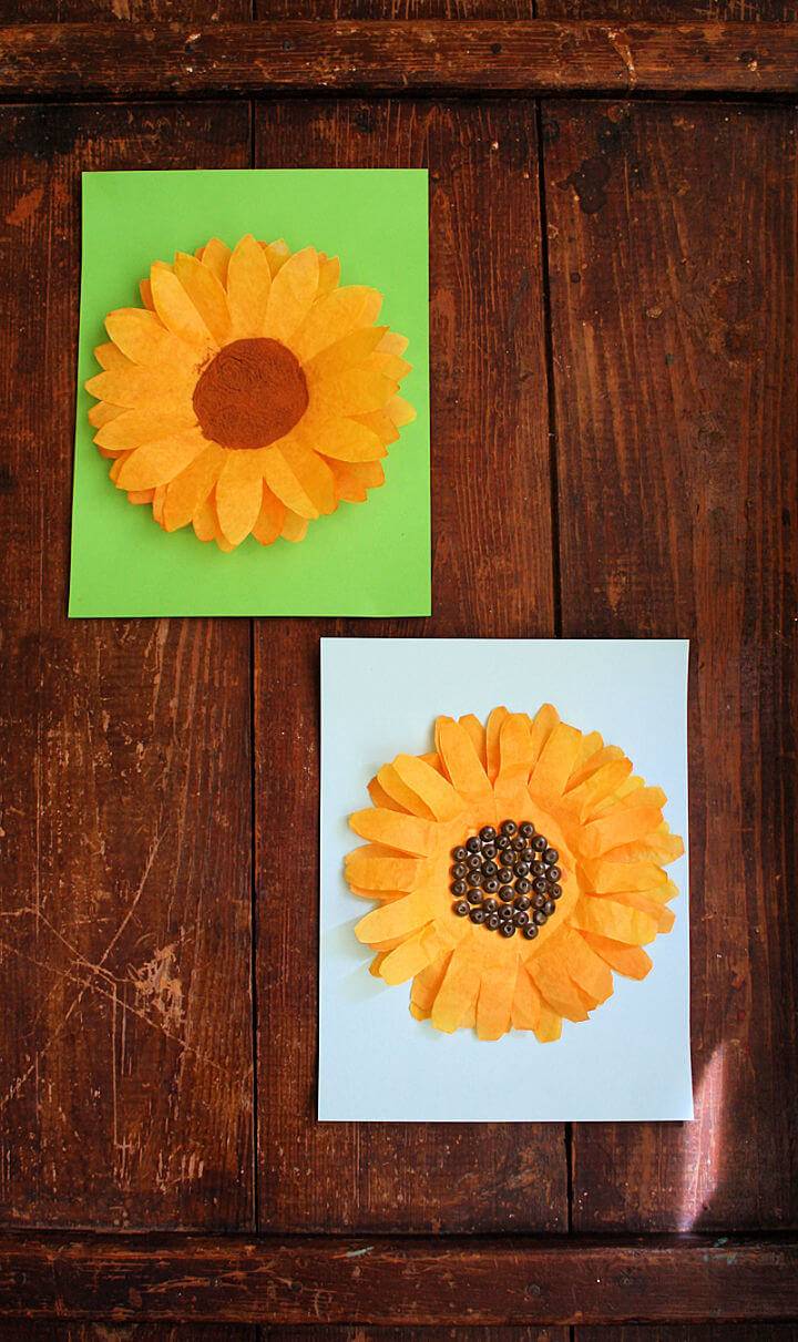 Quick DIY Coffee Filter Sunflowers