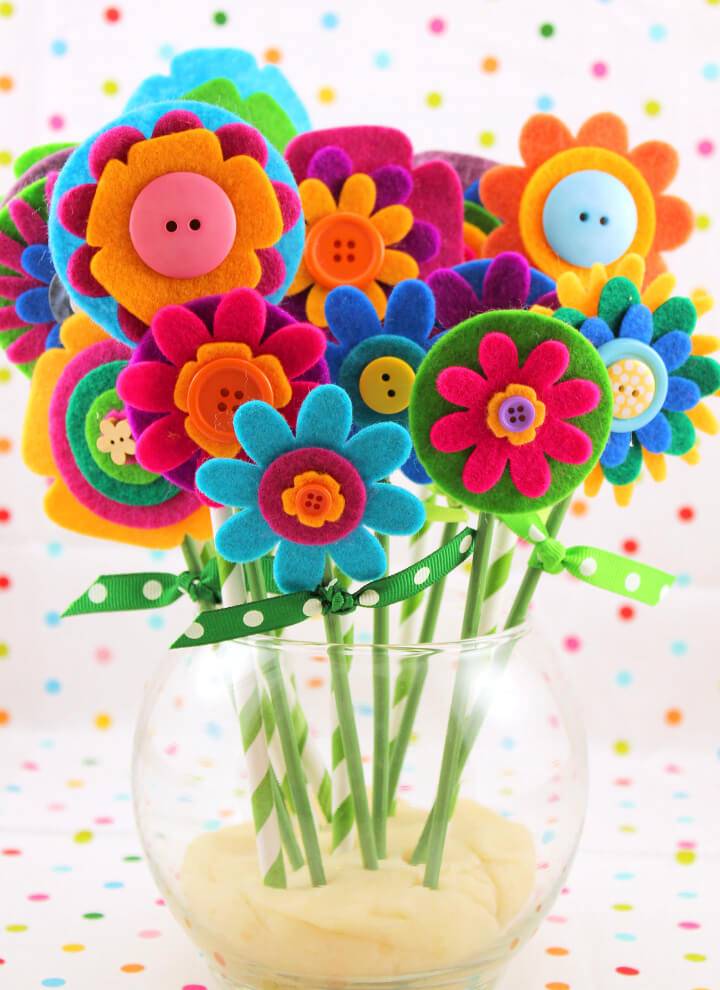 Quick Easy DIY Mother’s Day Gift Felt Flowers