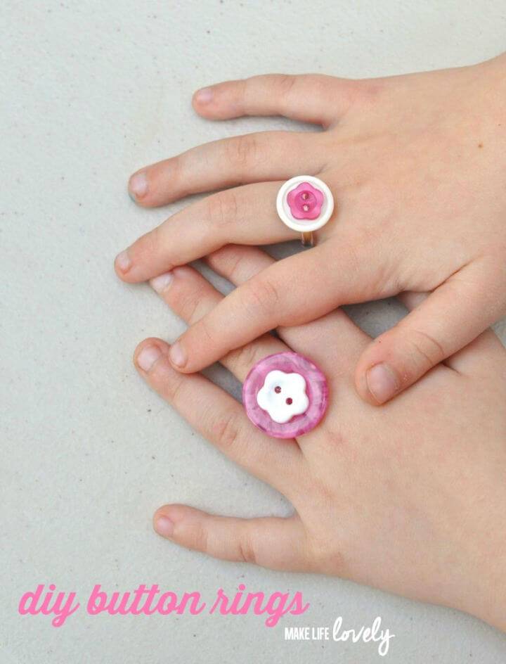Quick and Easy DIY Button Rings Kids Craft