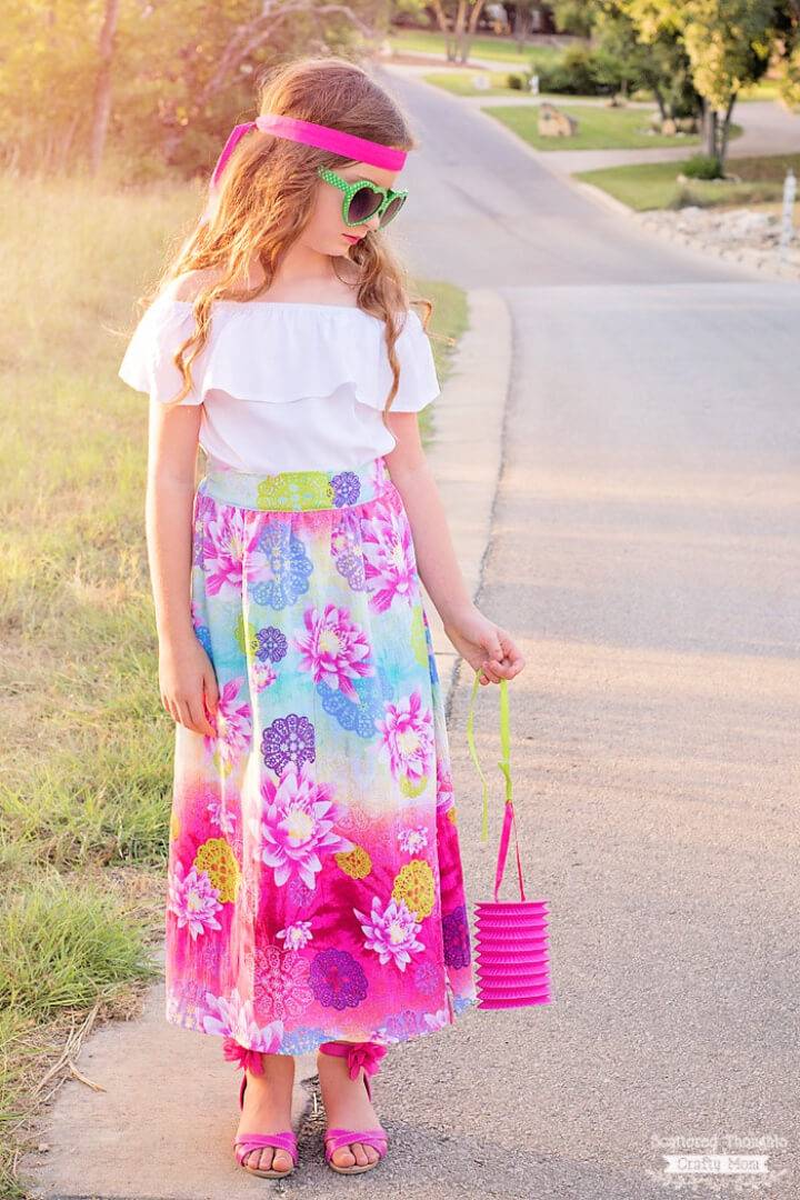 Sew Bohemian Maxi Skirt for Size 3 To 12