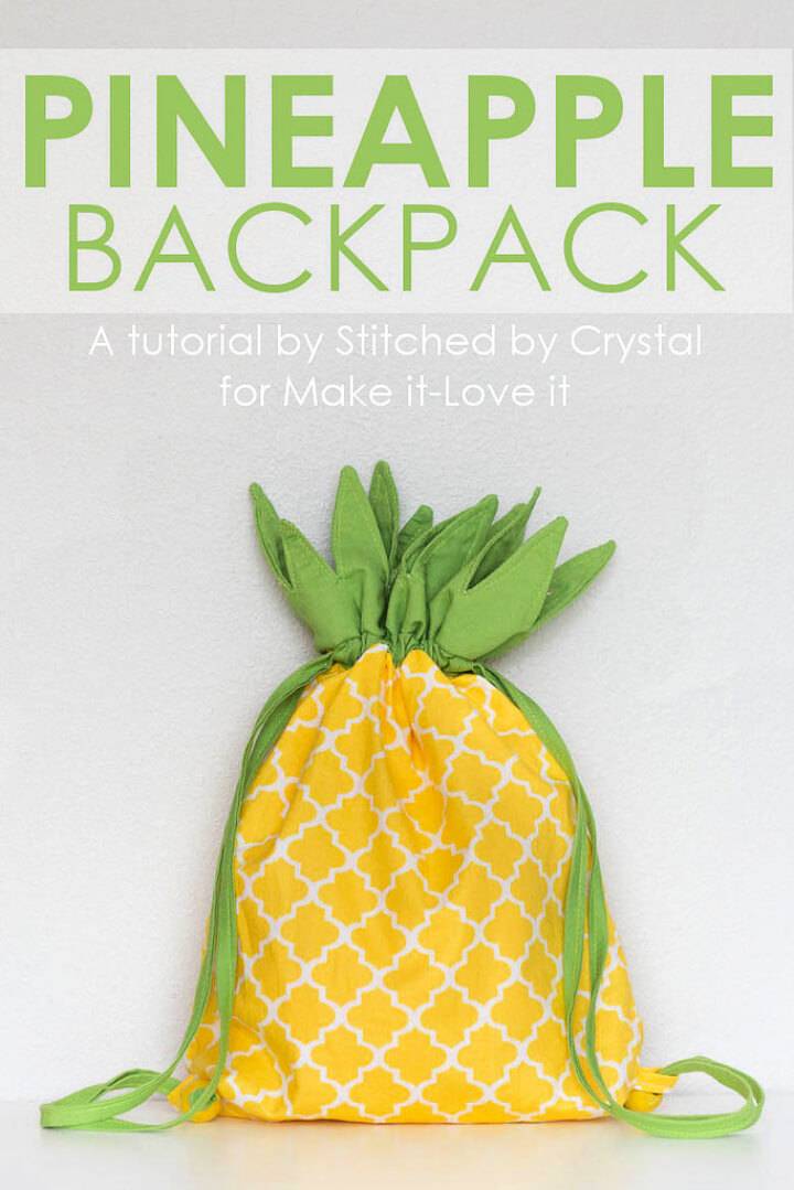 Sew Pineapple Drawstring Backpack