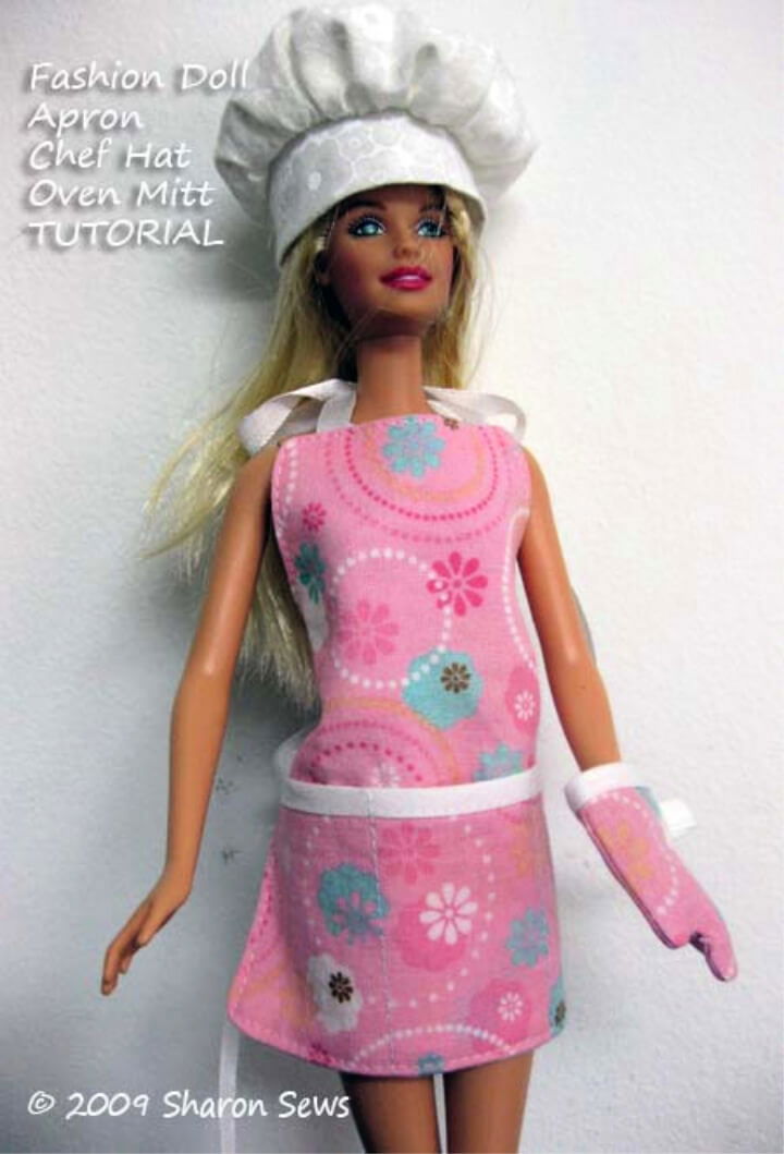 Homemade Barbie Apron and Oven Mitt