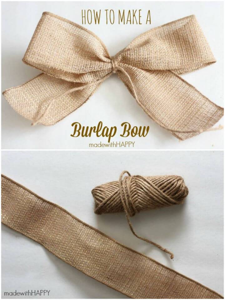 20 Ways to Make a Burlap Bow: Burlap Wreath Bow