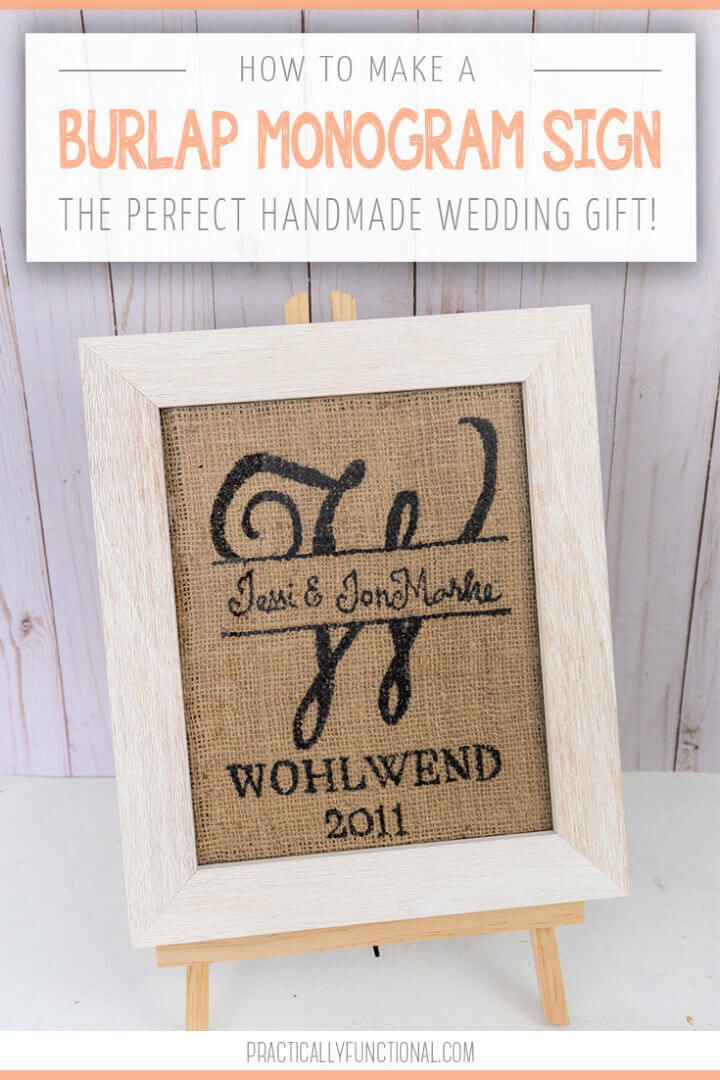 Simple DIY Burlap Monogram Sign