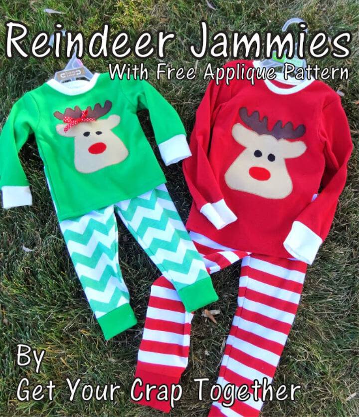 Simple Reindeer Pajamas Applique Pattern