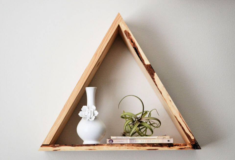 Super Easy DIY Triangle Shelves