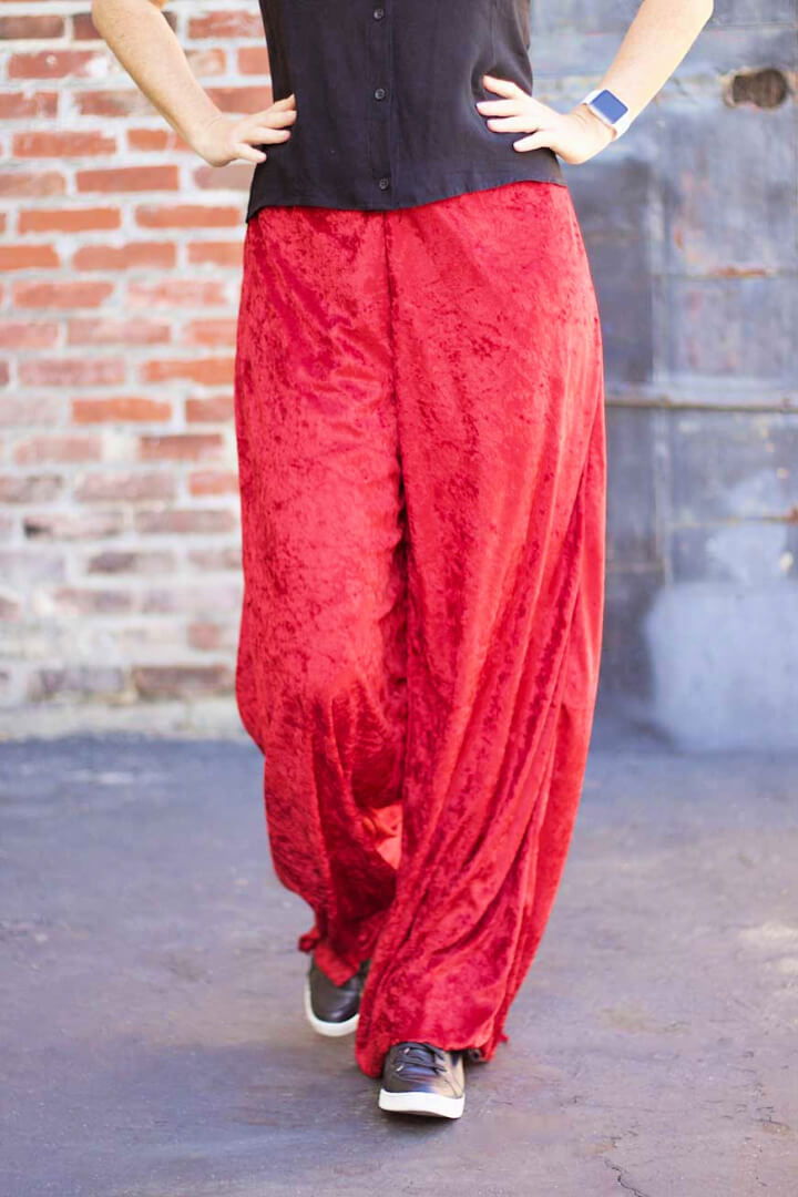 Trendy Velvet Wide Leg Pants Free Pattern