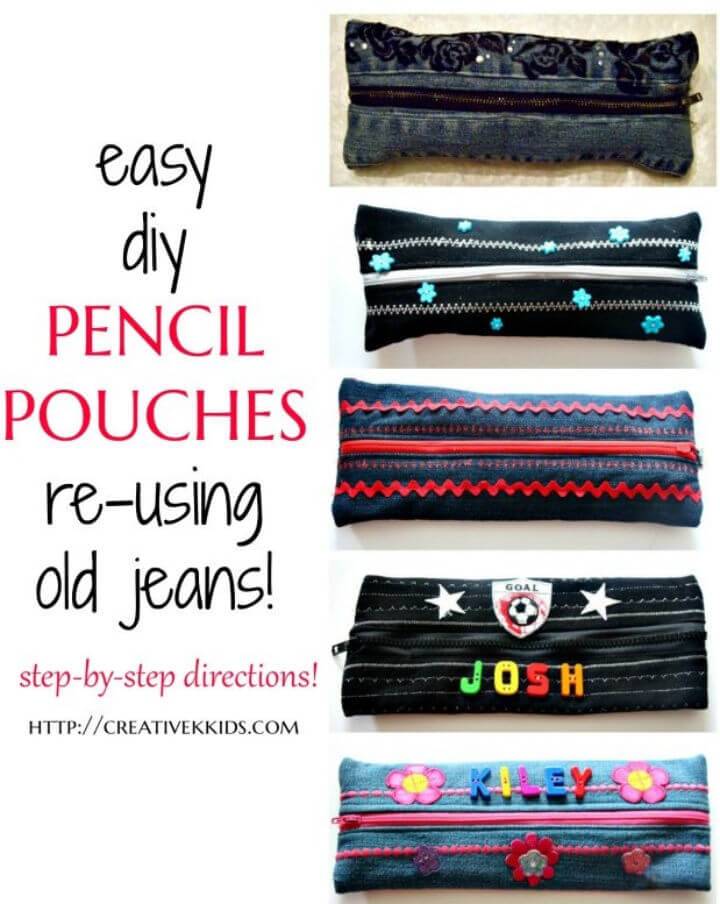 Upcycled Jeans Pencil Pouch