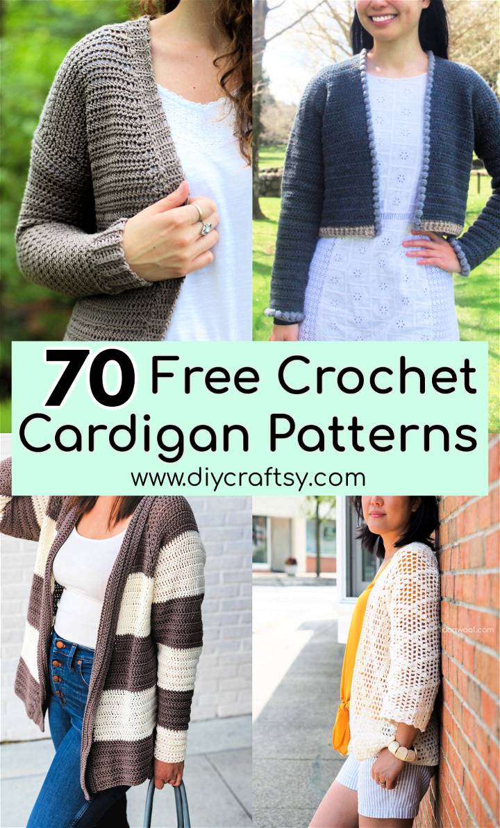 70 Free Crochet Cardigan Patterns For Any Season ⋆ DIY Crafts