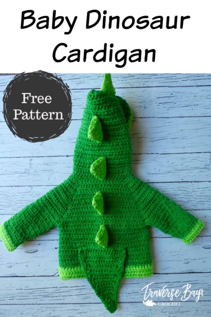 Crochet Dinosaur Baby Cardigan
