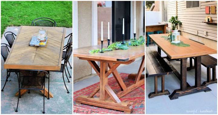 15 DIY Outdoor Table Plans to Get Your Patio Ready