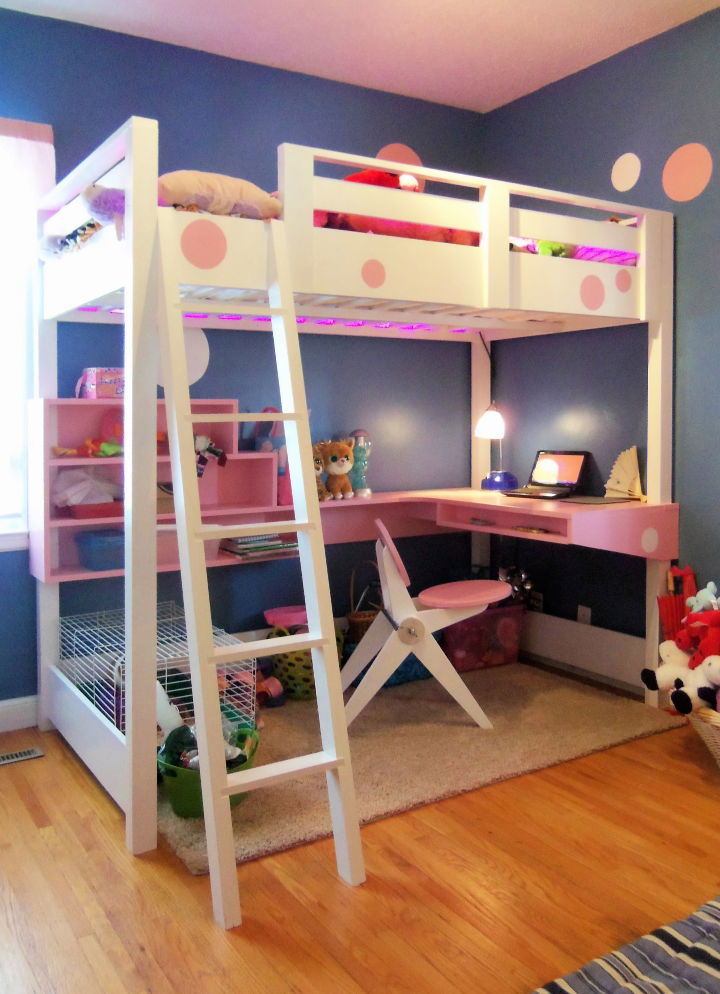 Ana white loft bed with outlet desk